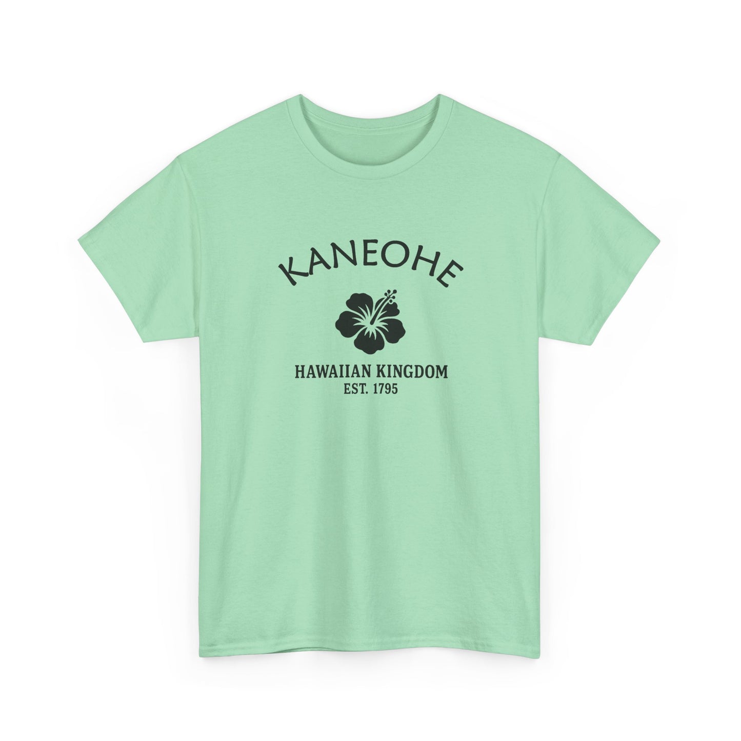 Kaneohe Hawaii Vintage Retro Unisex Heavy Cotton Tee - Black Logo