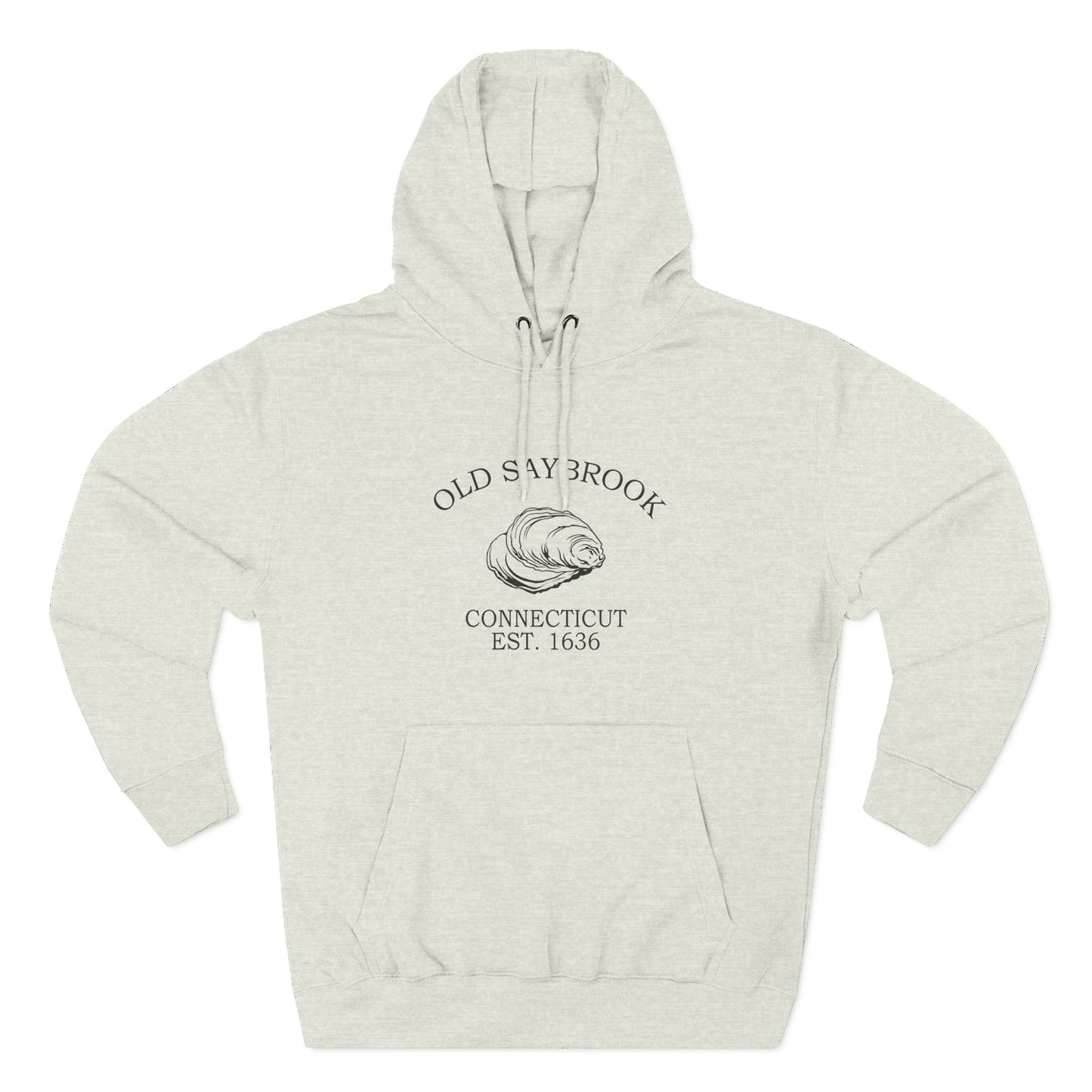 Old Saybrook Connecticut Vintage Retro Unisex Heavy Cotton Hoodie - Black Logo