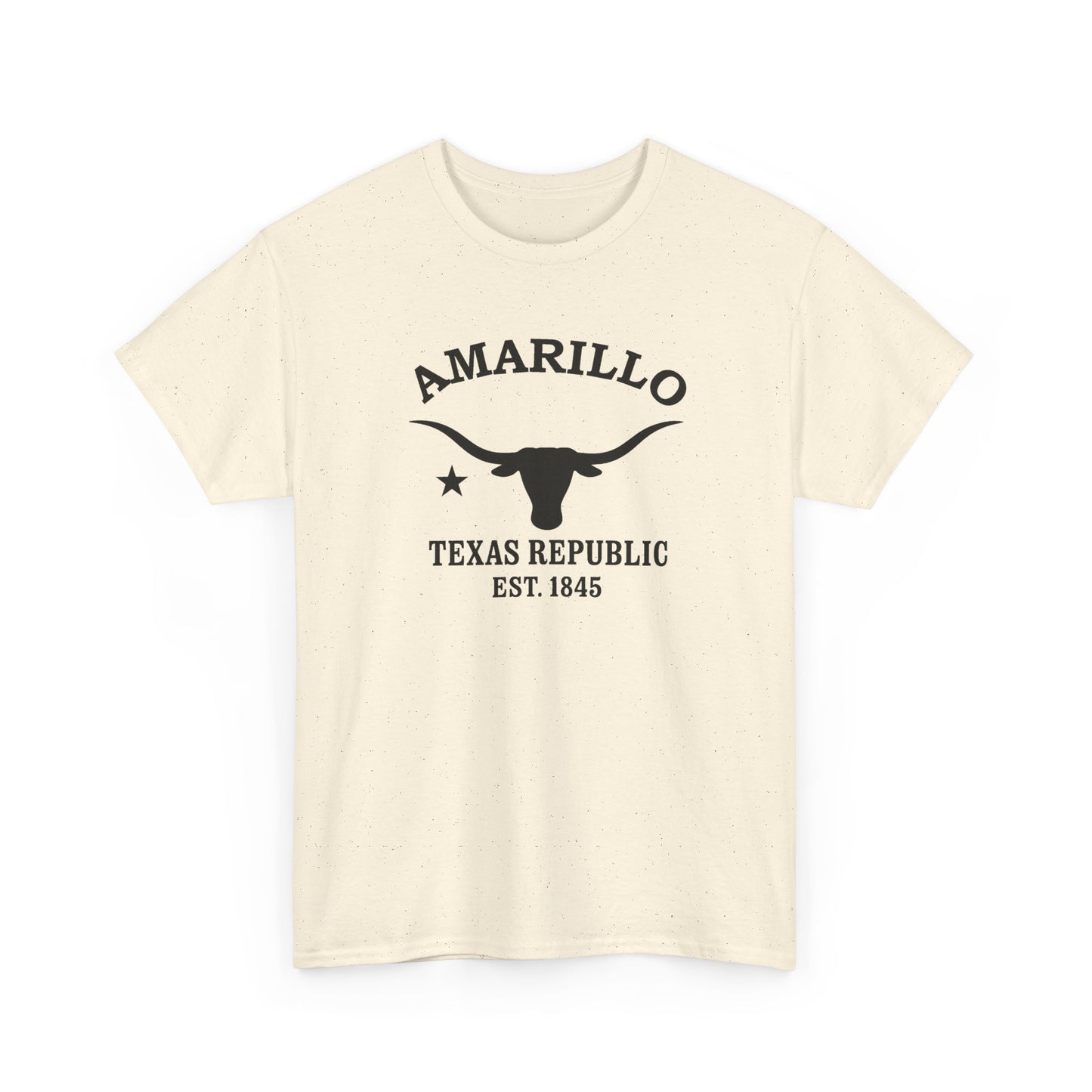Amarillo Texas Vintage Retro Unisex Heavy Cotton Tee - Black Logo