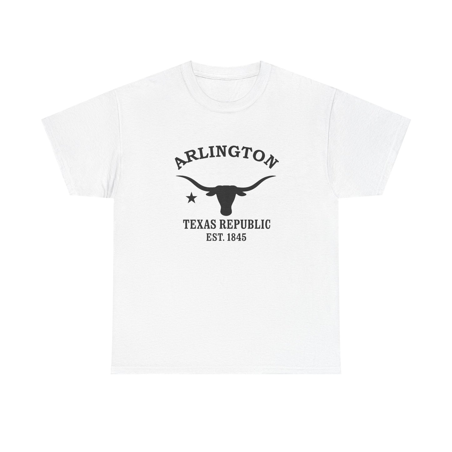 Arlington Texas Vintage Retro Unisex Heavy Cotton Tee - Black Logo