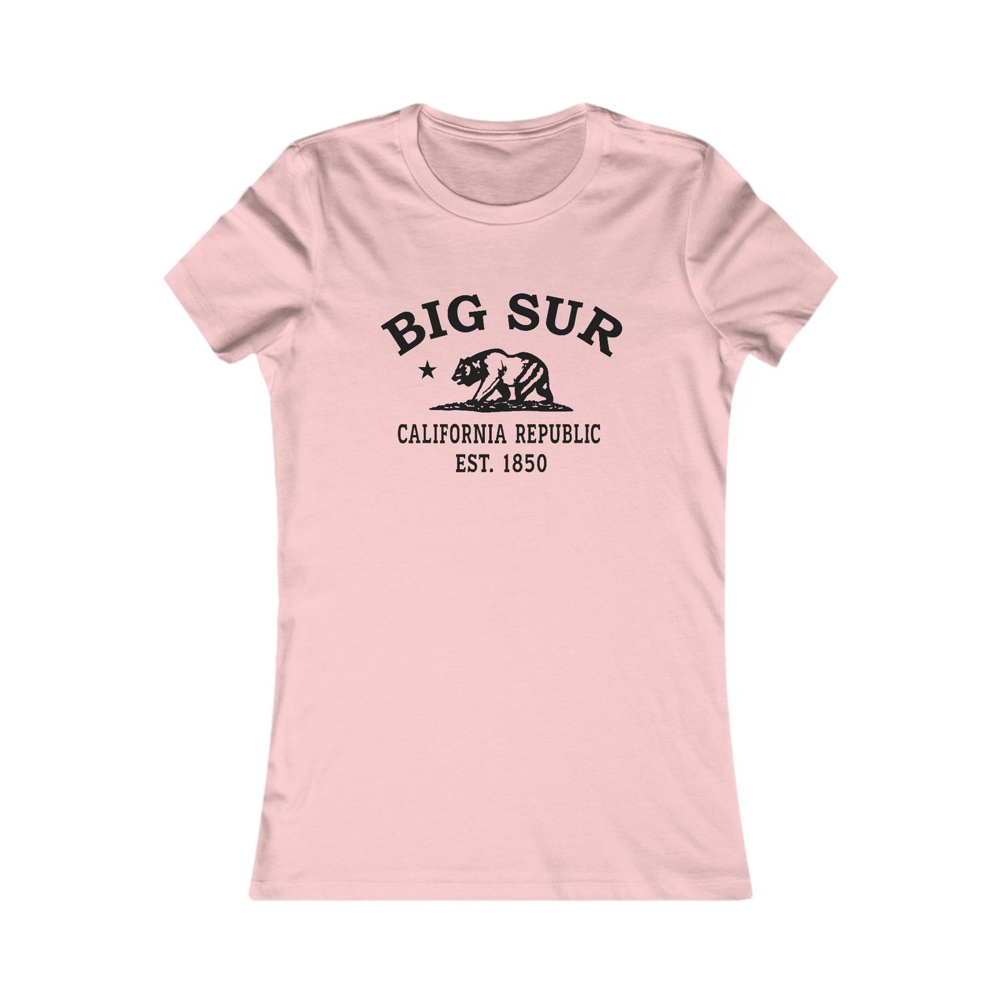 Big Sur California Vintage Retro Womens Fitted Ringspun Cotton Tee - Black Logo