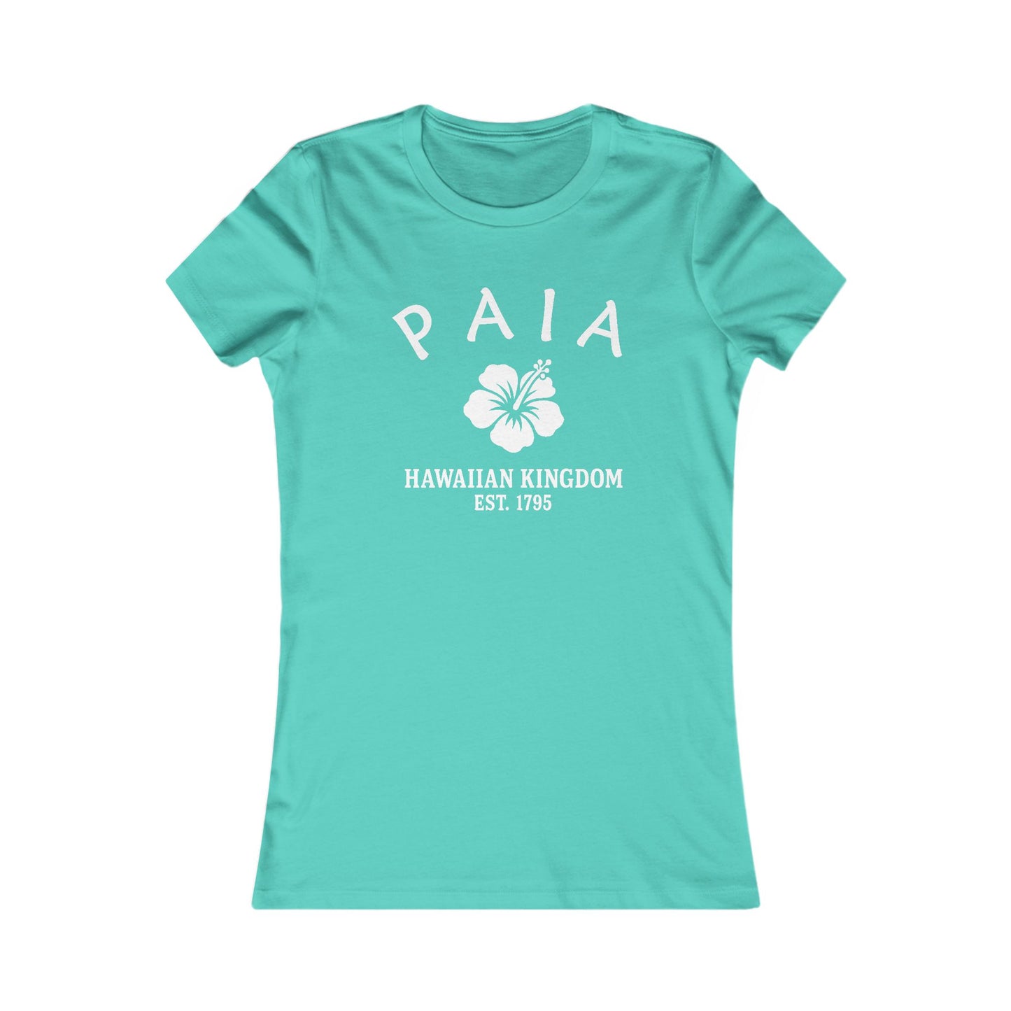 Paia Hawaii Vintage Retro Womens Fitted Ringspun Cotton Tee - White Logo