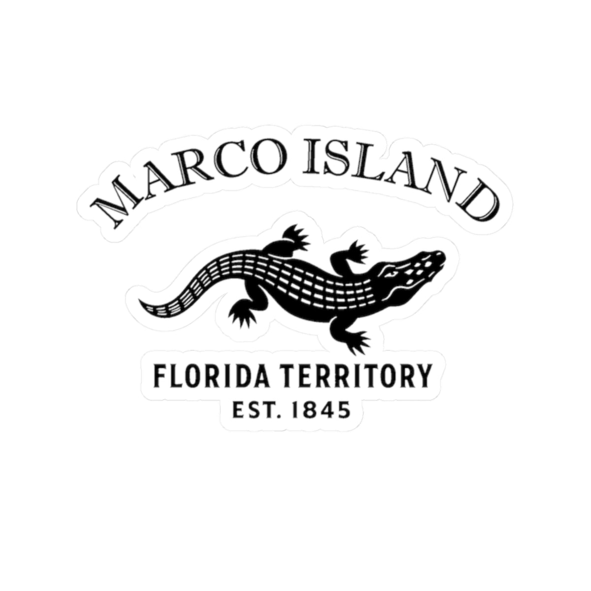 Marco Island Florida Vintage Retro Vinyl Sticker - Black Logo