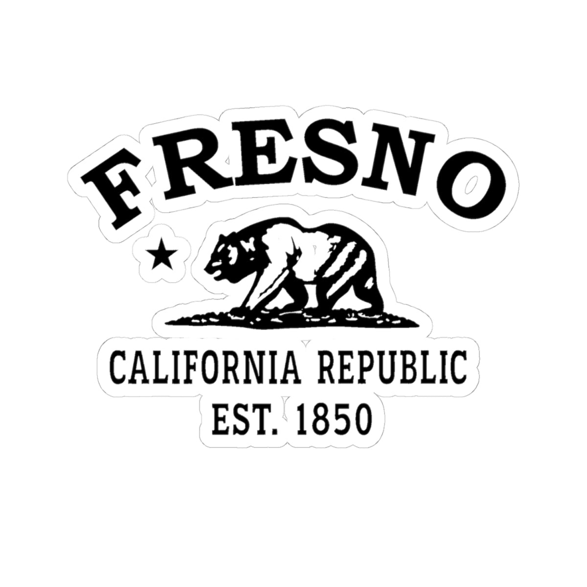 Fresno California Vintage Retro Vinyl Sticker - Black Logo