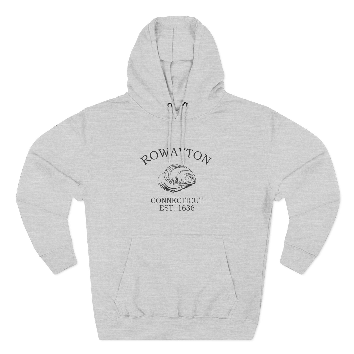 Rowayton Connecticut Vintage Retro Unisex Heavy Cotton Hoodie - Black Logo