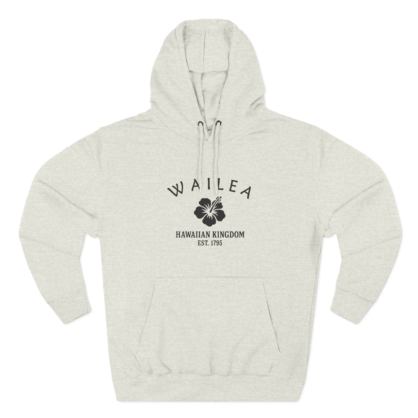 Wailea Hawaii Vintage Retro Unisex Heavy Cotton Hoodie - Black Logo