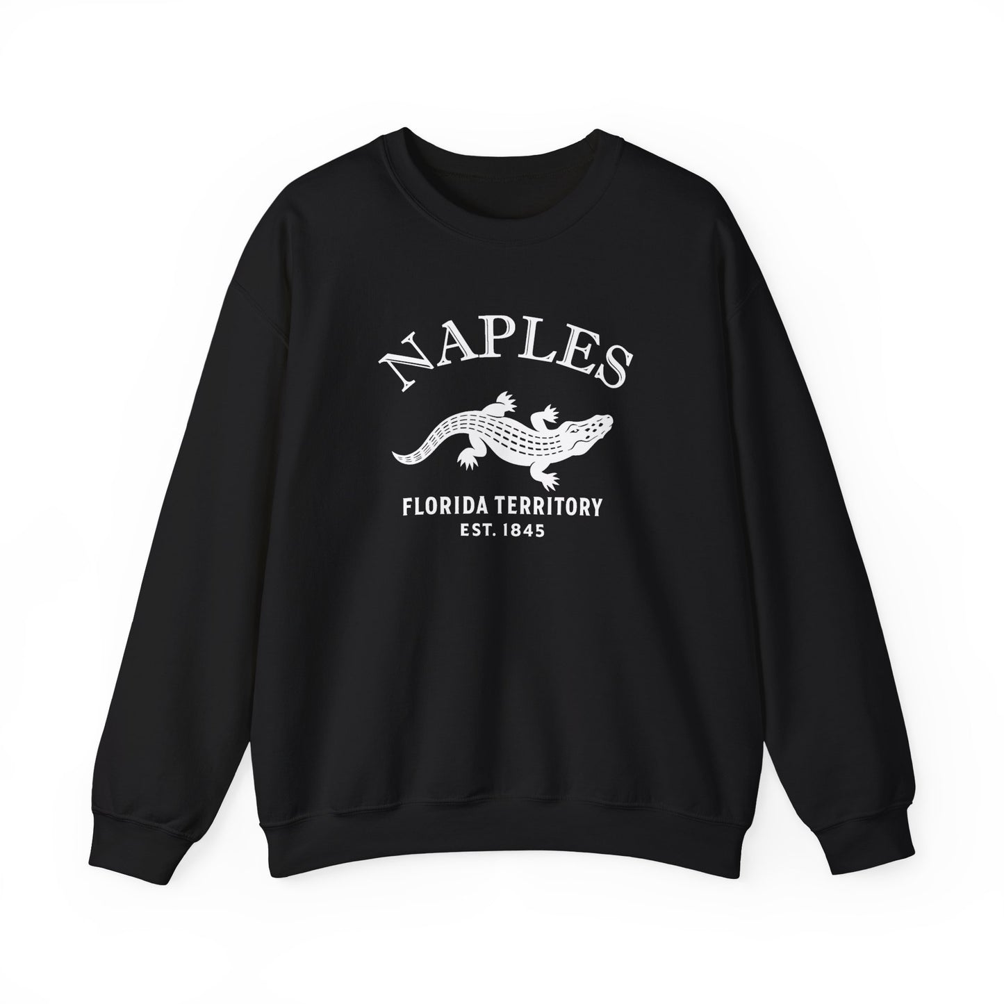 Naples Florida Vintage Retro Unisex Heavy Crewneck Sweatshirt - White Logo