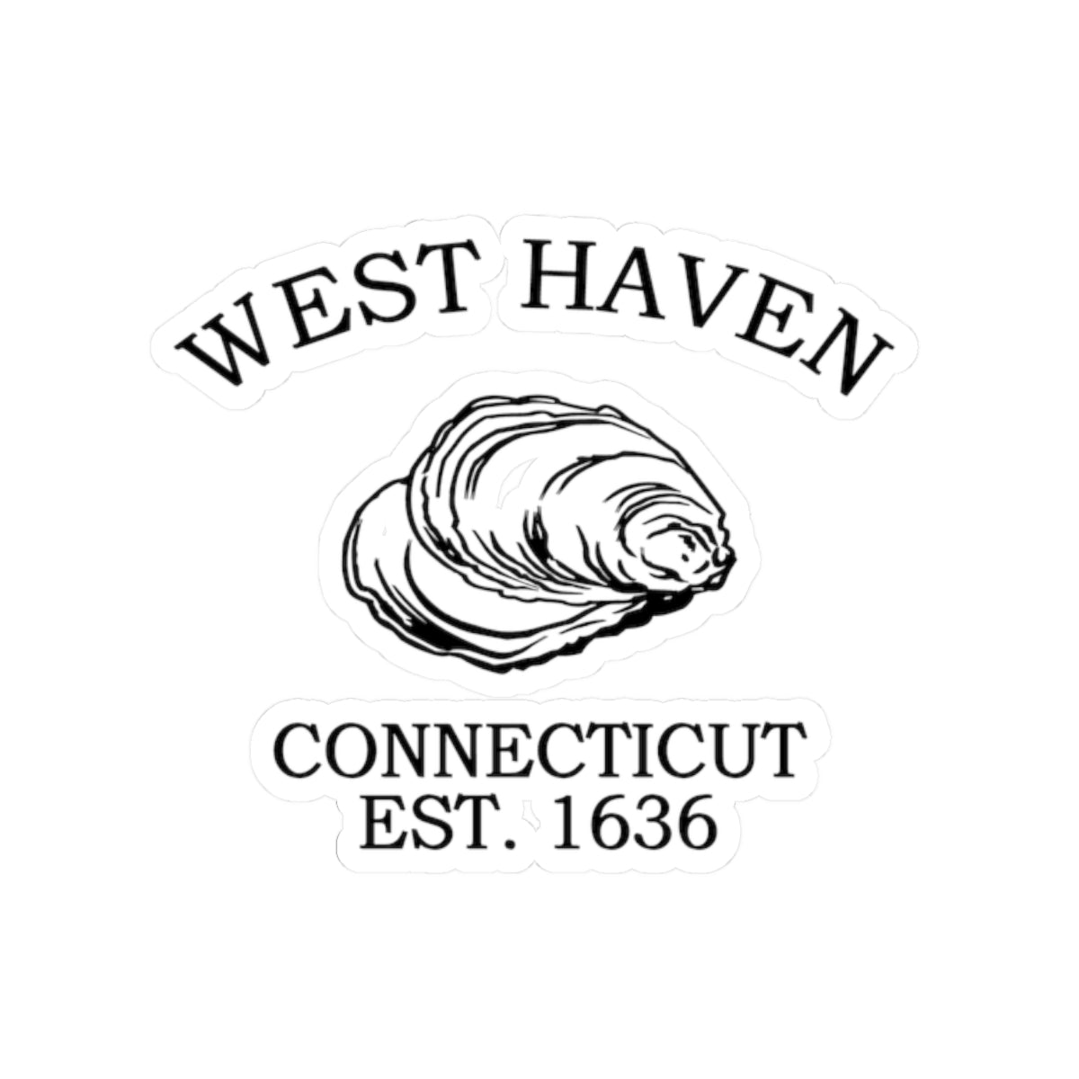 West Haven Connecticut Vintage Retro Vinyl Sticker - Black Logo