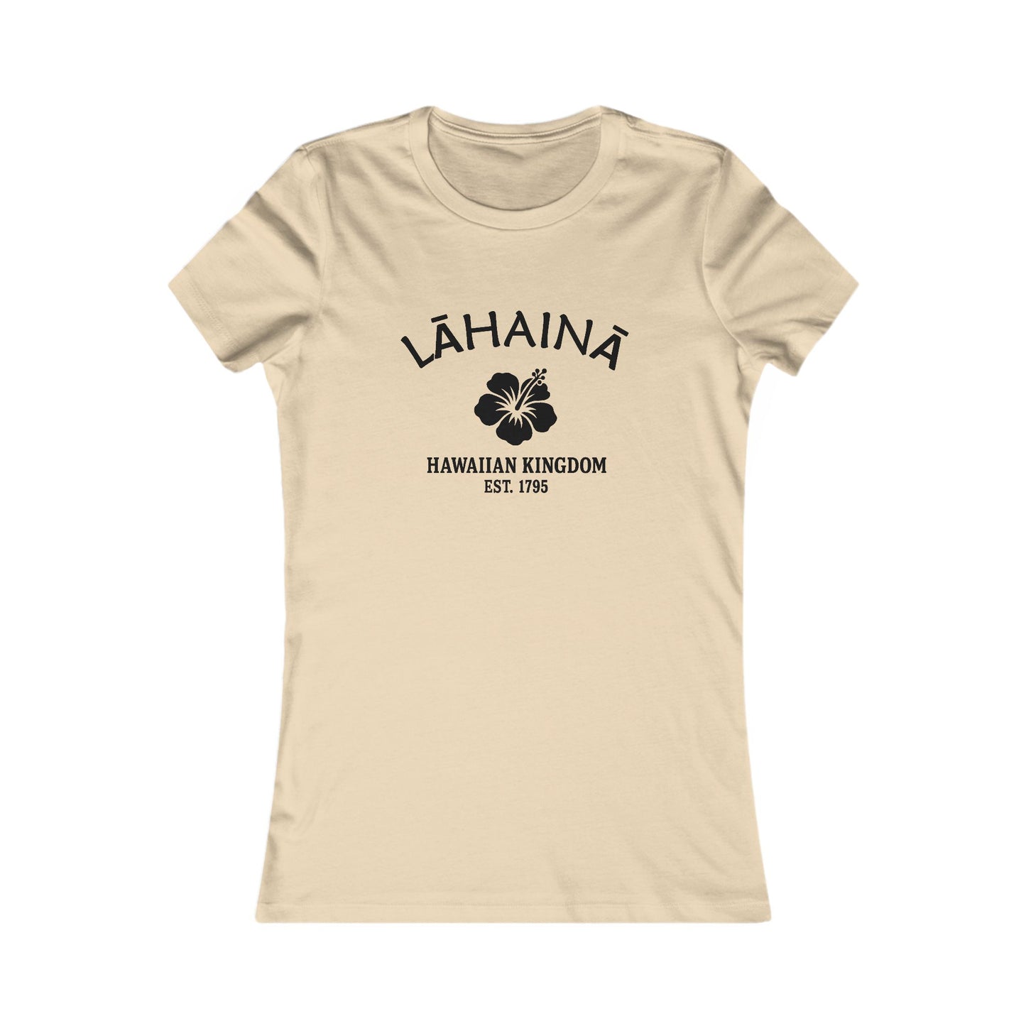 Lahaina Hawaii Vintage Retro Womens Fitted Ringspun Cotton Tee - Black Logo