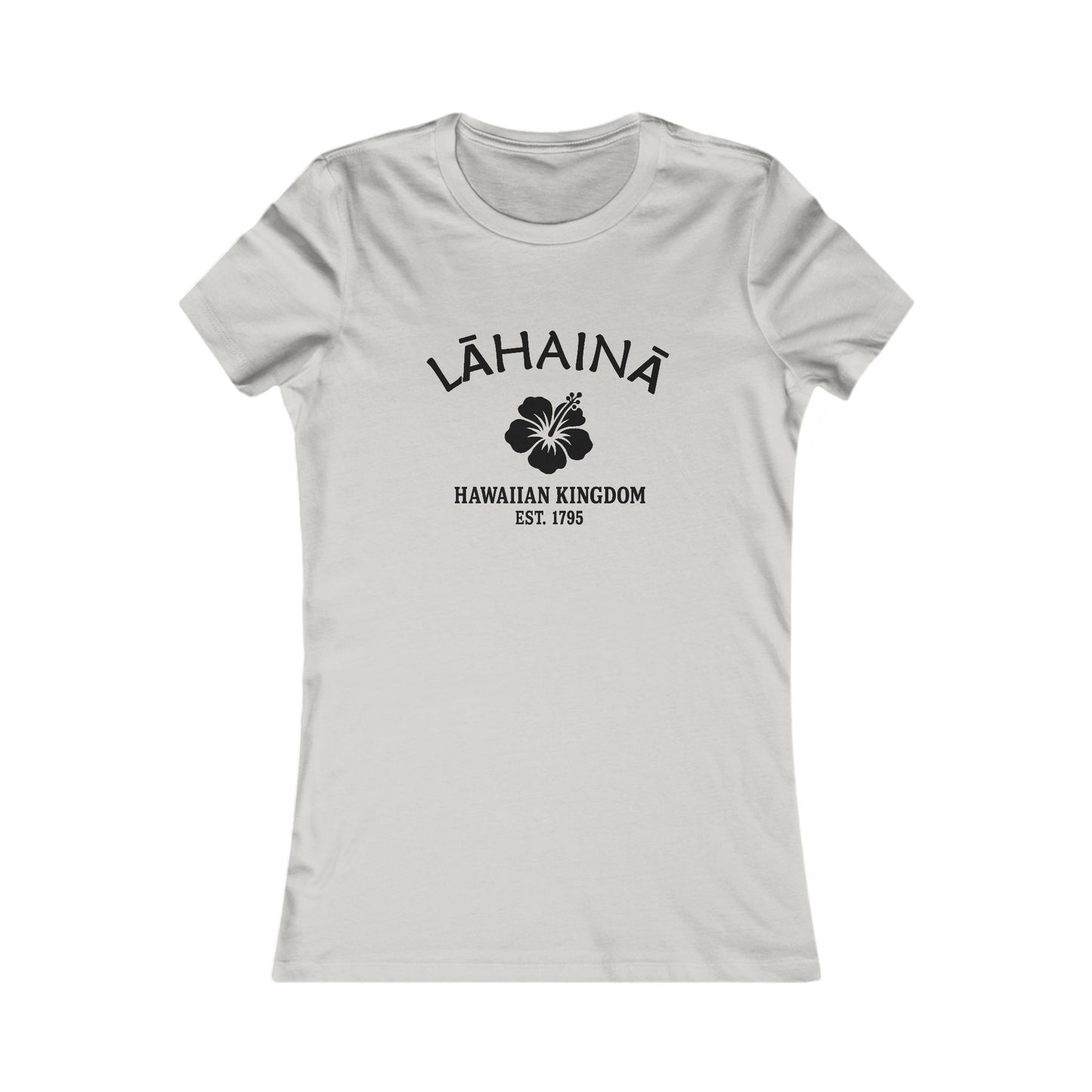 Lahaina Hawaii Vintage Retro Womens Fitted Ringspun Cotton Tee - Black Logo