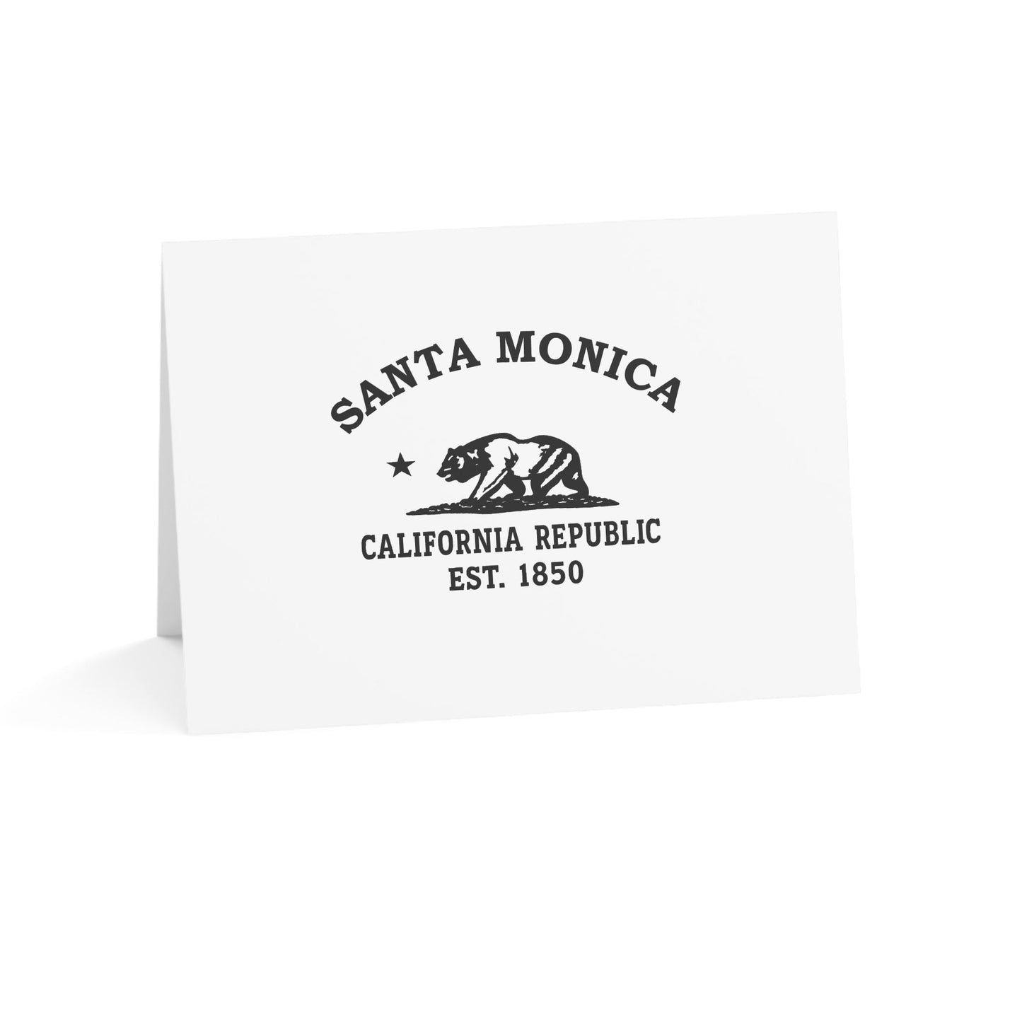 Santa Monica California Vintage Retro Thank You Card Set - Black Logo