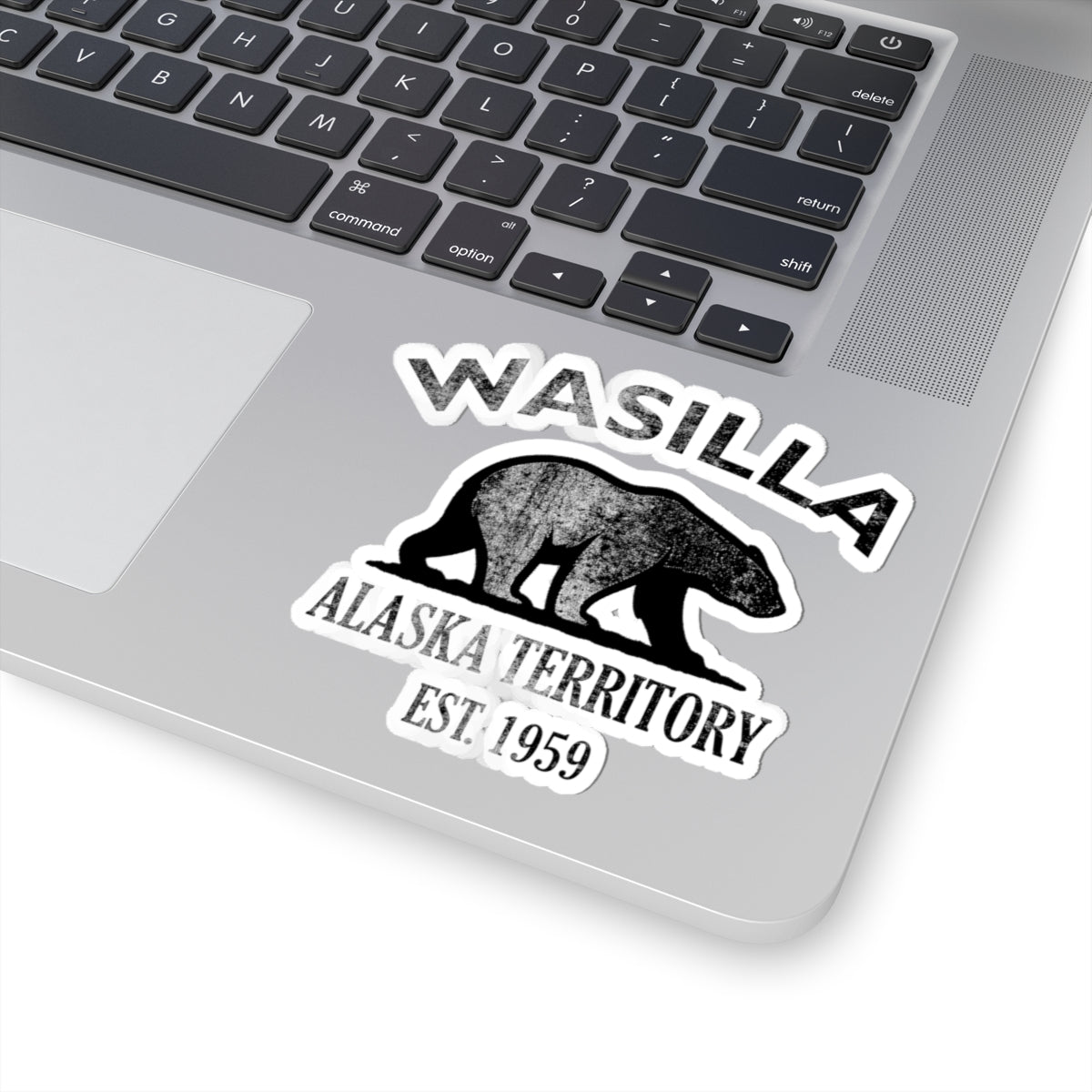 Wasilla Alaska Vintage Retro Vinyl Sticker - Black Logo