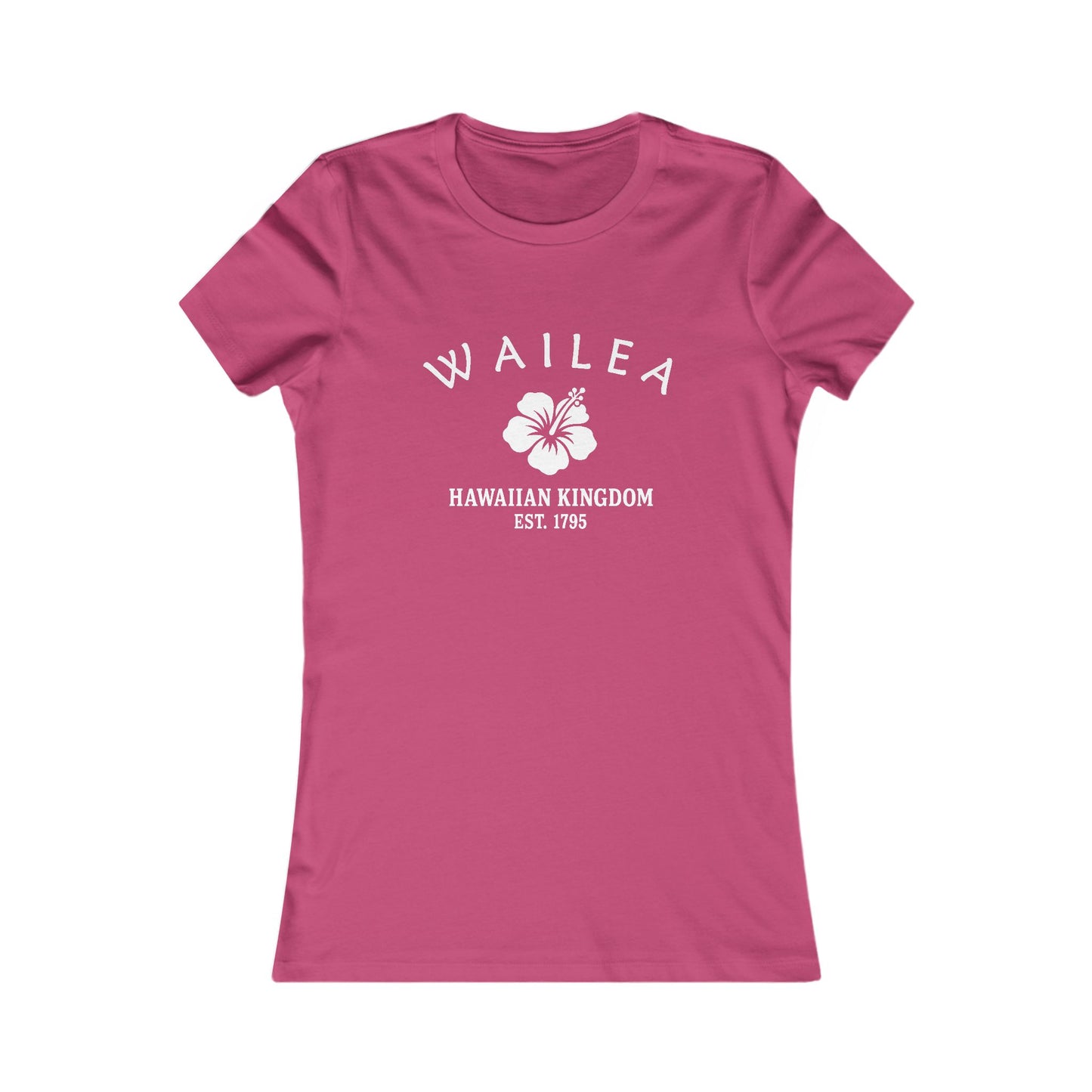 Wailea Hawaii Vintage Retro Womens Fitted Ringspun Cotton Tee - White Logo