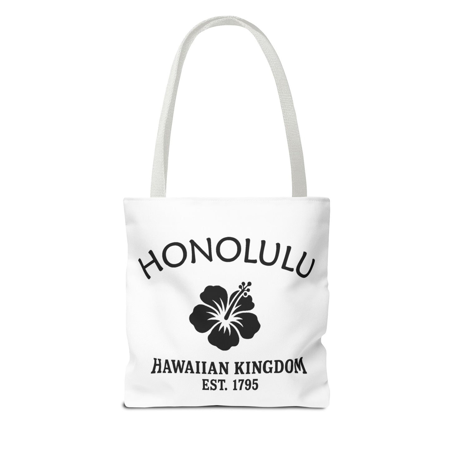 Honolulu Hawaii Vintage Retro Light Canvas Tote - Black Logo