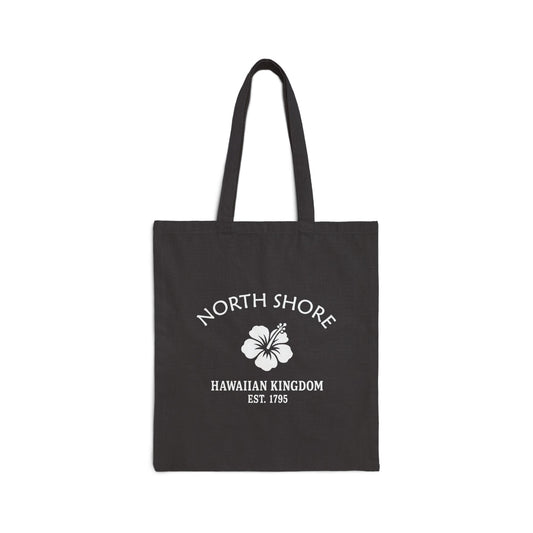 North Shore Hawaii Vintage Retro Cotton Canvas Tote Bag - White Logo