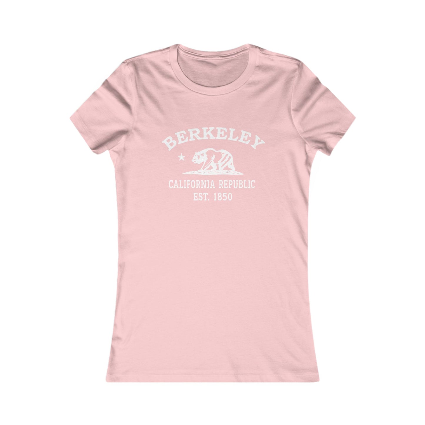 Berkeley California Vintage Retro Womens Fitted Ringspun Cotton Tee - White Logo