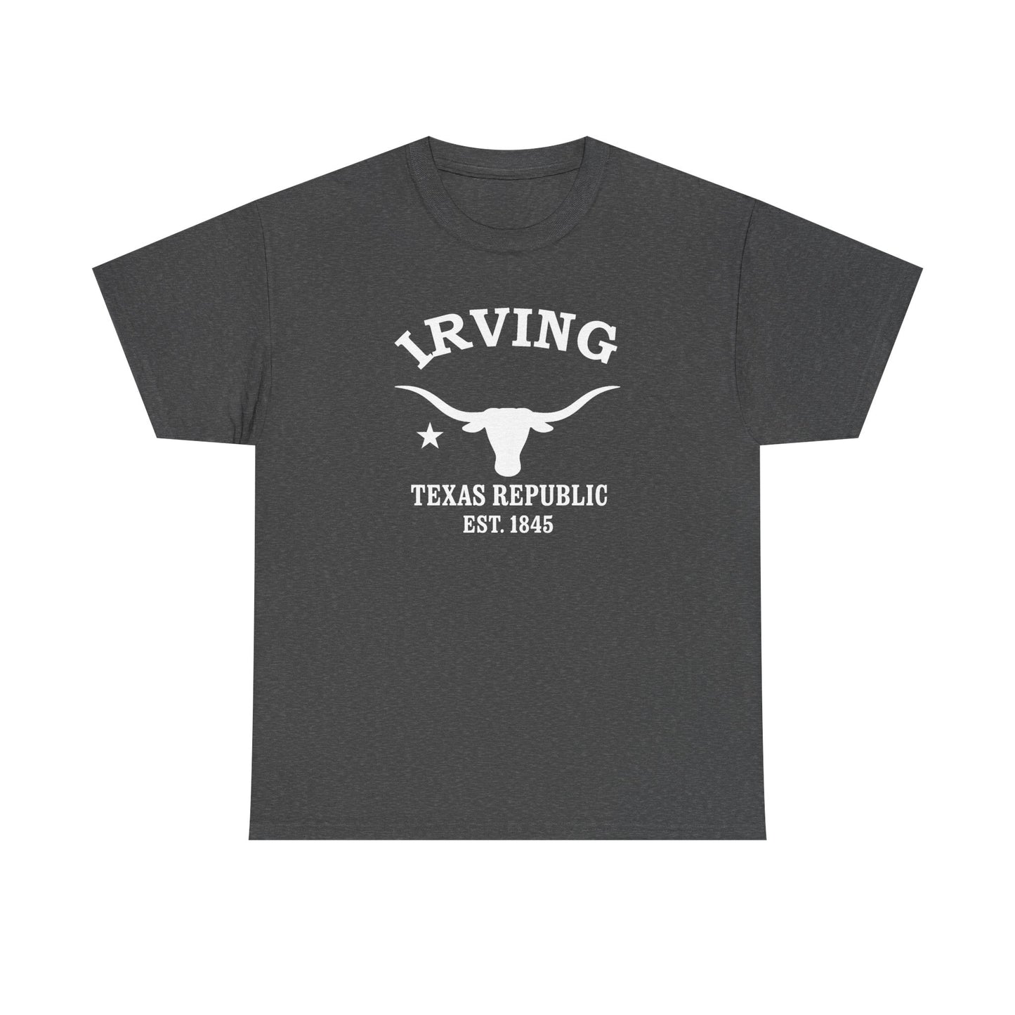 Irving Texas Vintage Retro Unisex Heavy Cotton Tee - White Logo