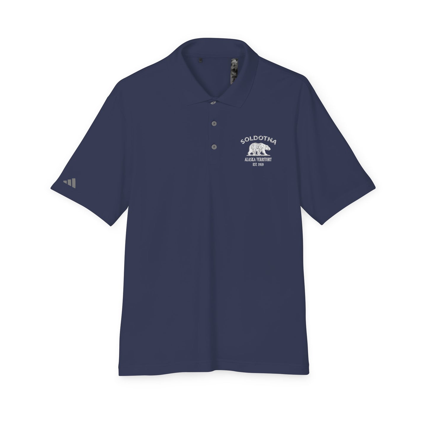 Soldotna Alaska Embroidered Vintage Retro Performance Polo Shirt - White Logo