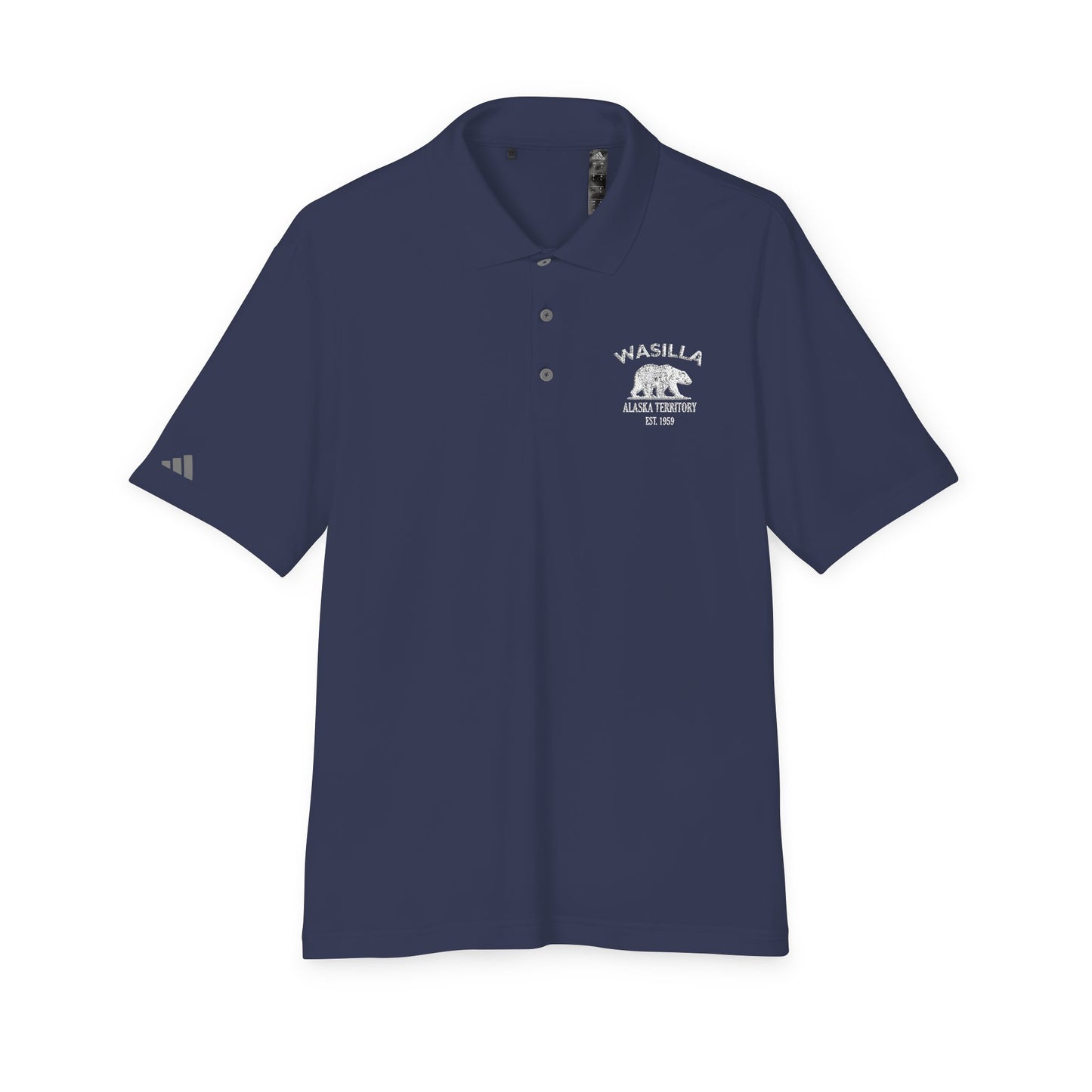 Wasilla Alaska Embroidered Vintage Retro Performance Polo Shirt - White Logo