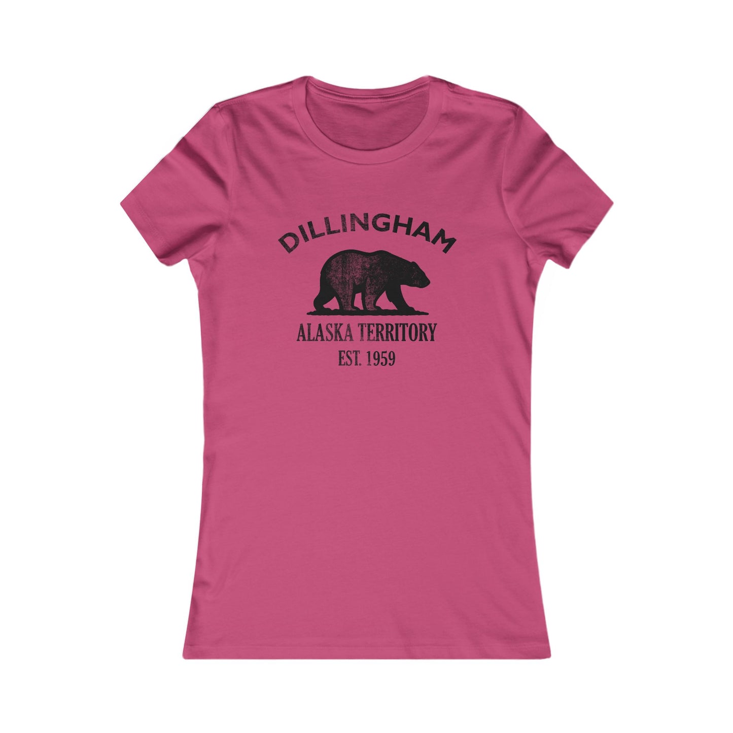 Dillingham Alaska Ringspun Cotten Fitted Vintage Retro Womens Tee - Black Logo