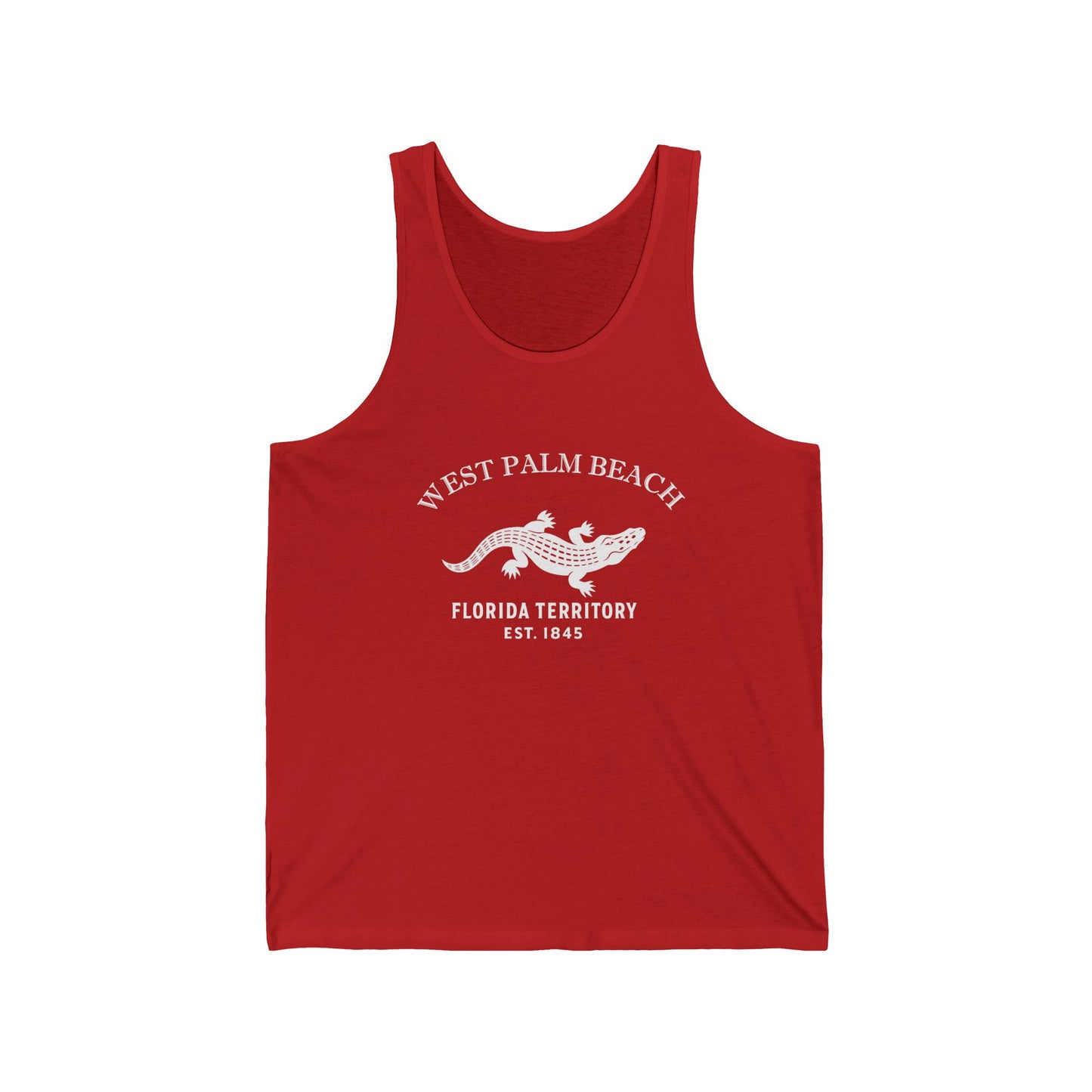 West Palm Beach Florida Vintage Retro Unisex Cotton Jersey Tank Top - White Logo