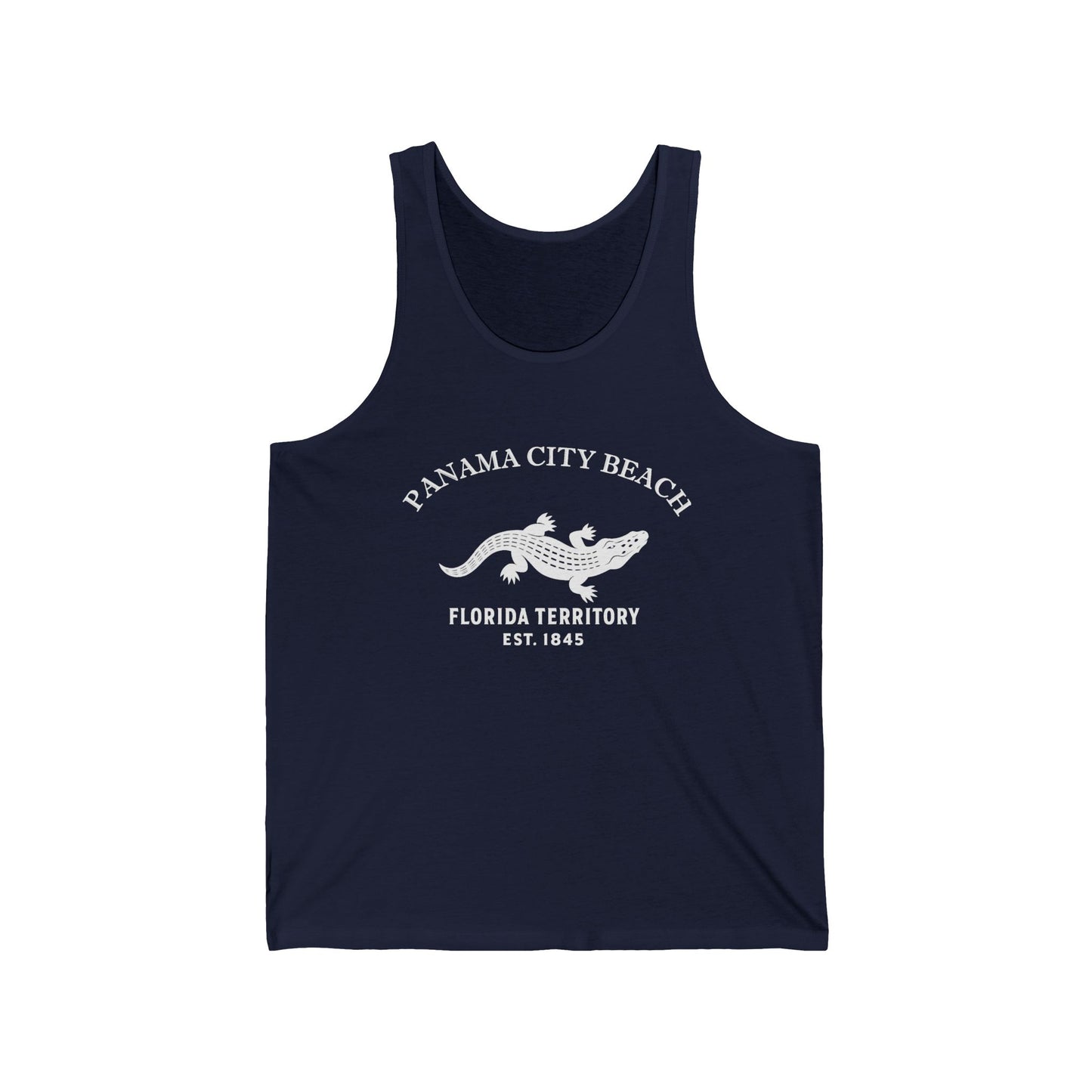 Panama City Beach Florida Unisex Cotton Jersey Tank Top - White Logo