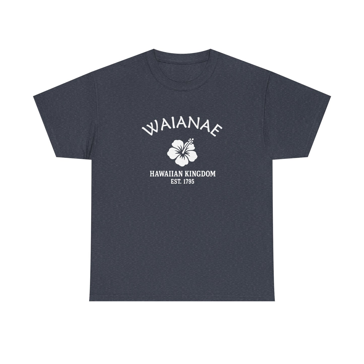 Waianae Hawaii Vintage Retro Unisex Heavy Cotton Tee - White Logo