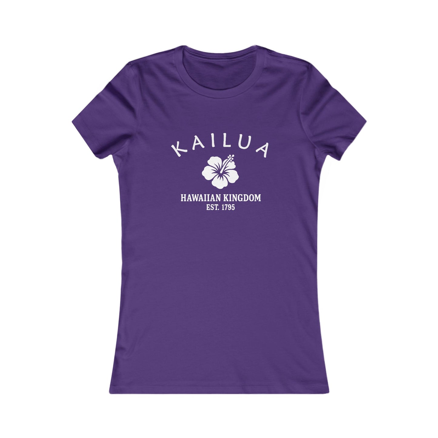 Kailua Hawaii Vintage Retro Womens Fitted Ringspun Cotton Tee - White Logo