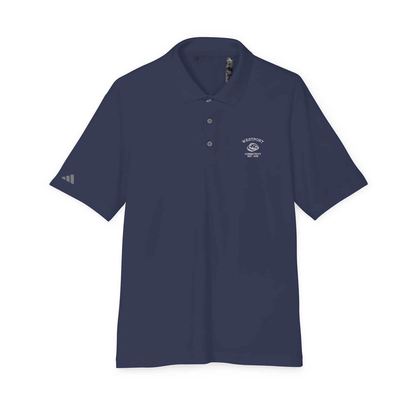Westport Connecticut Vintage Retro Embroidered Performance Polo Shirt - White Logo
