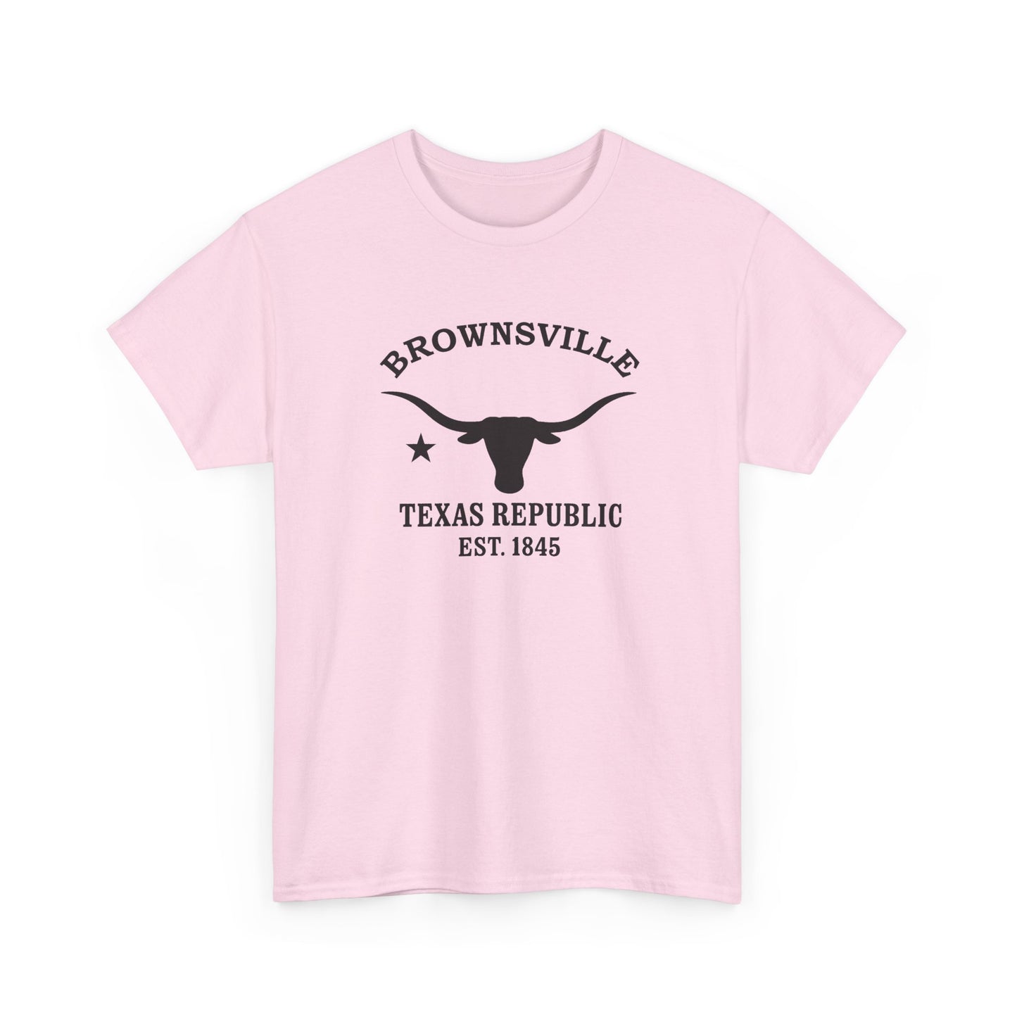 Brownsville Texas Vintage Retro Unisex Heavy Cotton Tee - Black Logo