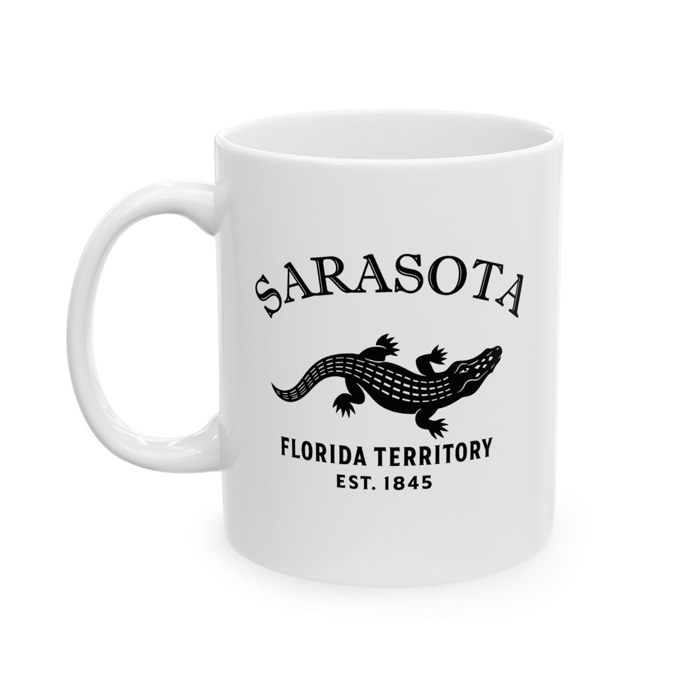 Sarasota Florida Vintage Retro Ceramic Mug - Black Logo