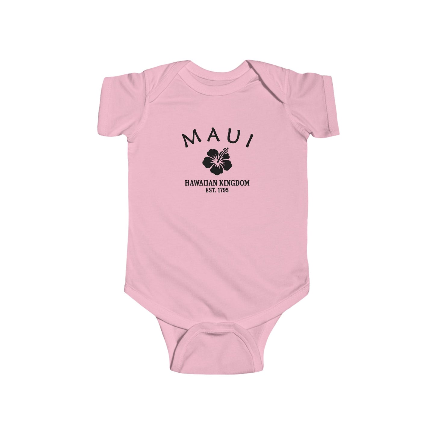 Maui Hawaii Vintage Retro Cotton Jersey Baby Bodysuit - Black Logo