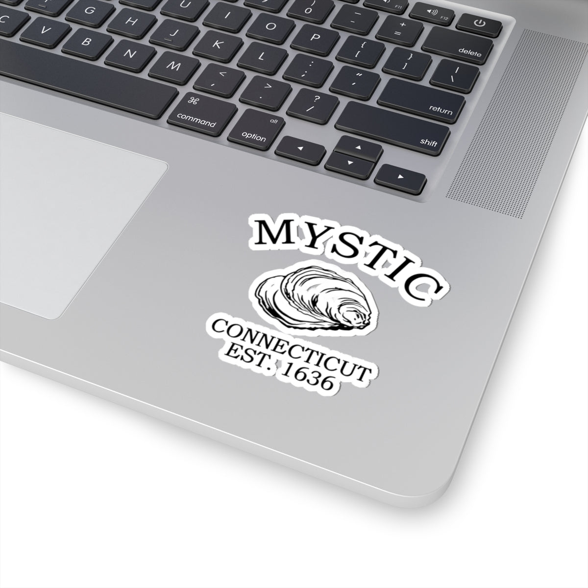 Mystic Connecticut Vintage Retro Vinyl Sticker - Black Logo