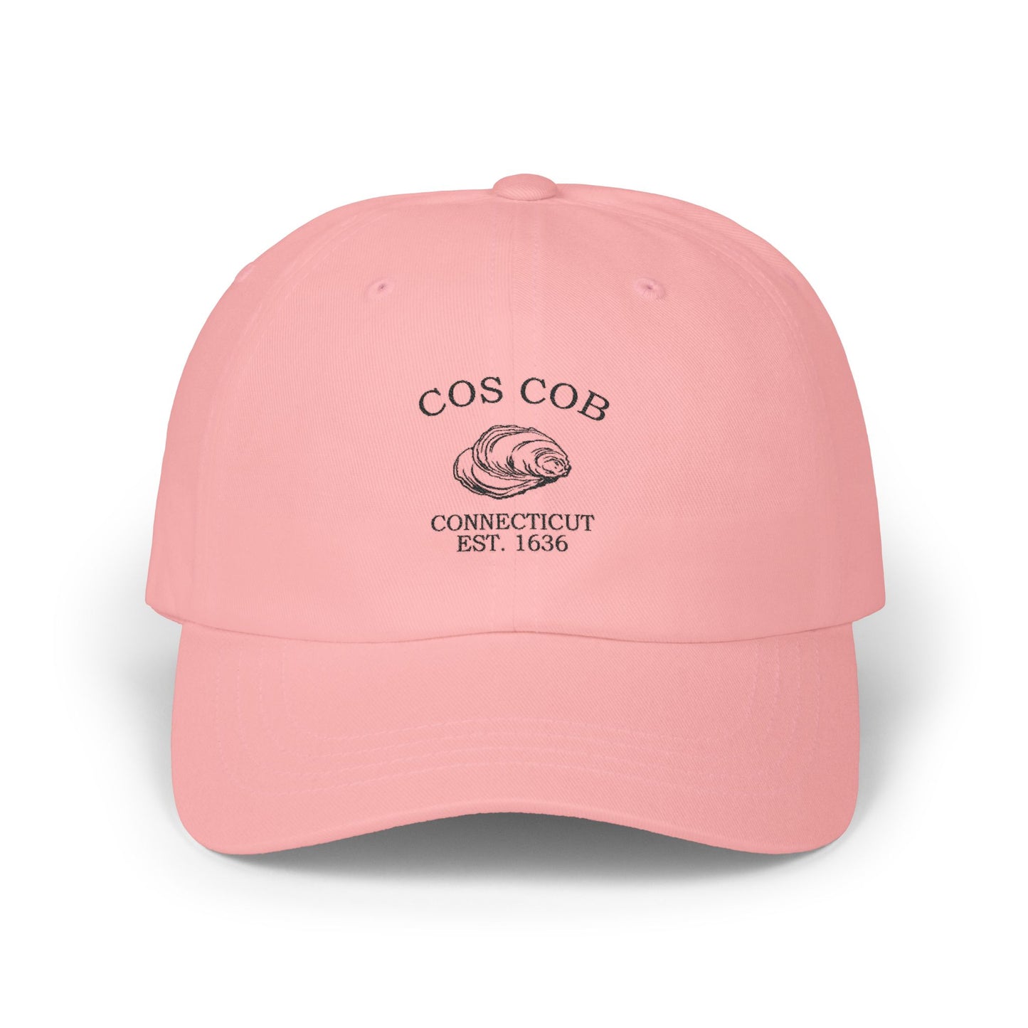 Cos Cob Connecticut Vintage Retro Embroidered Cotton Cap - Black Logo