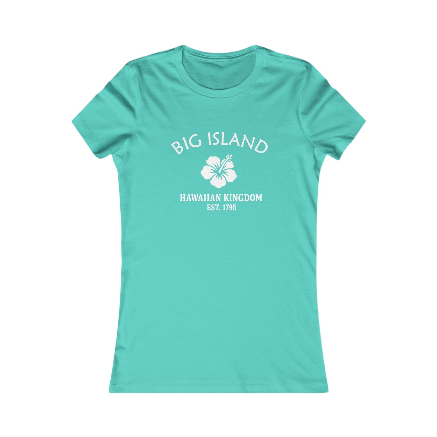 Big Island Hawaii Vintage Retro Womens Fitted Ringspun Cotton Tee - White Logo