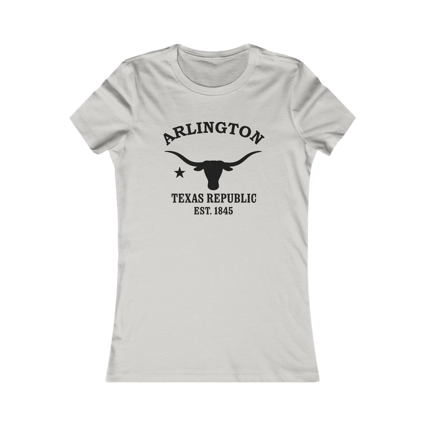 Arlington Texas Ringspun Cotten Fitted Vintage Retro Womens Tee - Black Logo