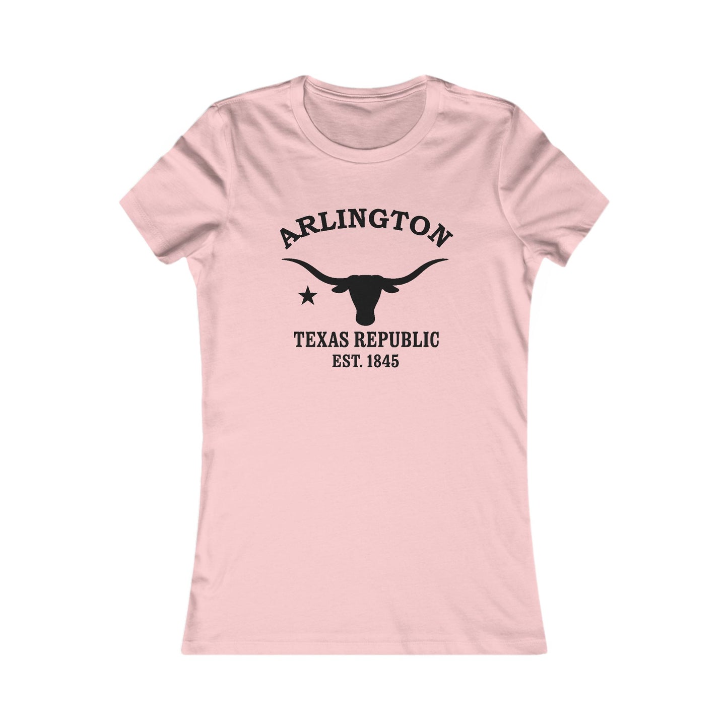 Arlington Texas Ringspun Cotten Fitted Vintage Retro Womens Tee - Black Logo