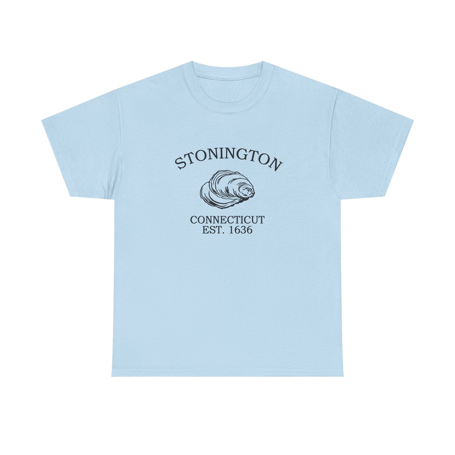 Stonington Connecticut Vintage Retro Unisex Heavy Cotton Tee - Black Logo