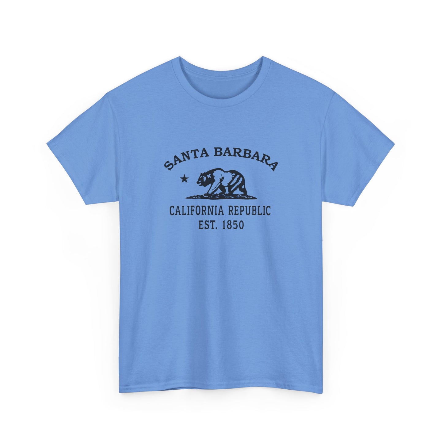 Santa Barbara California Vintage Retro Unisex Heavy Cotton Tee - Black Logo
