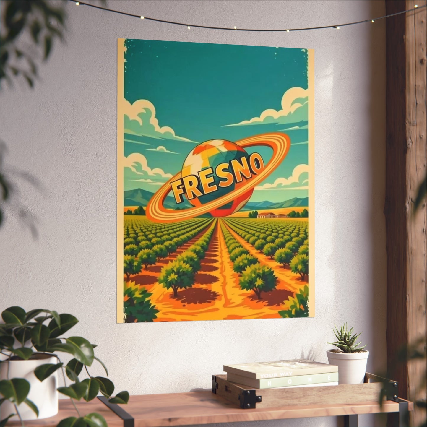 Fresno California Vintage Retro Giclée Print Art Series Poster