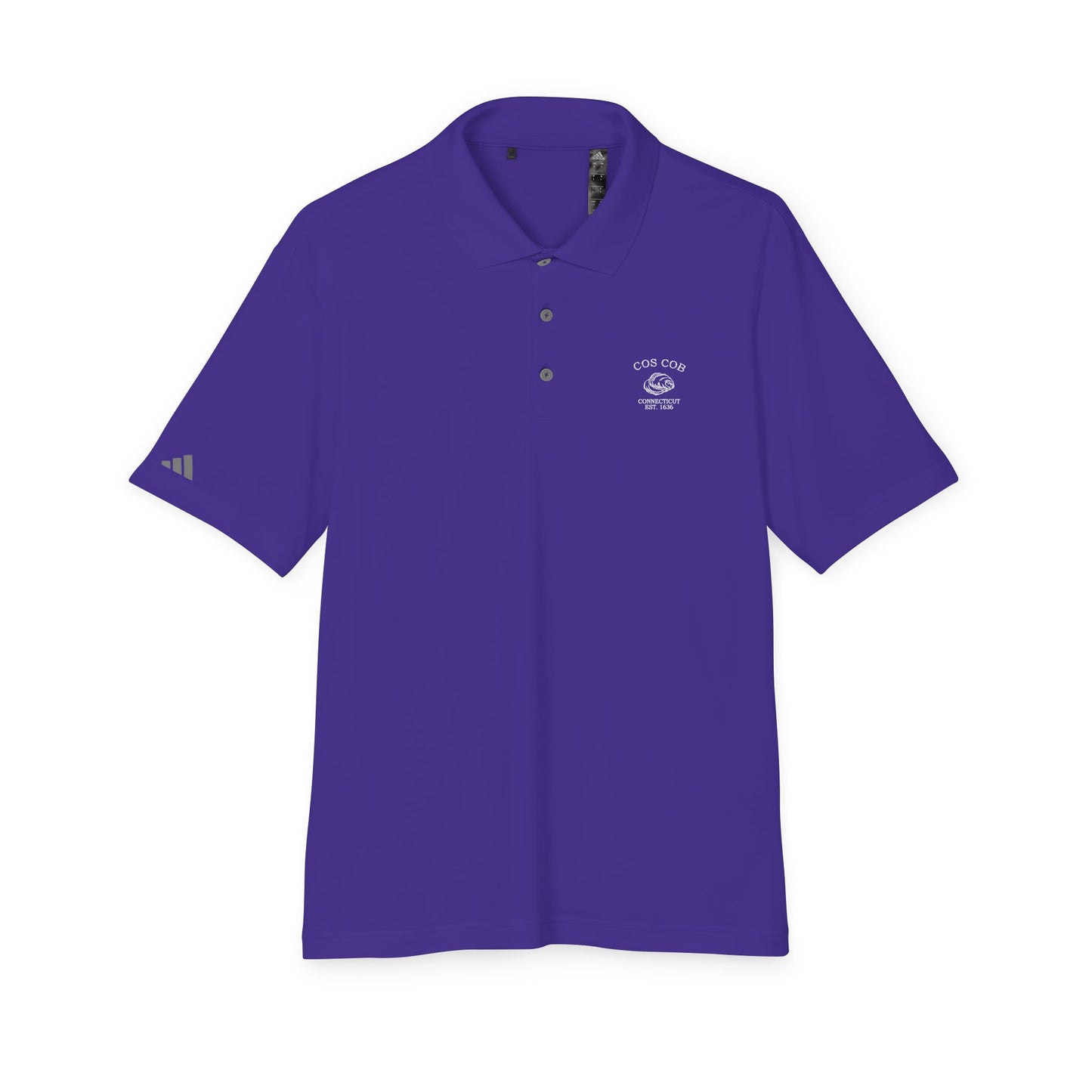 Cos Cob Connecticut Vintage Retro Embroidered Performance Polo Shirt - White Logo