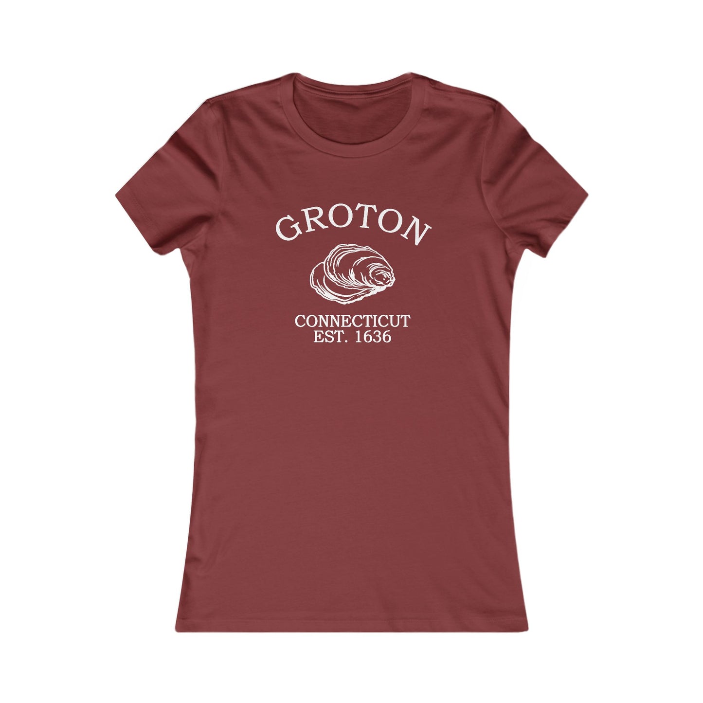 Groton Connecticut Vintage Retro Womens Fitted Ringspun Cotton Tee - White Logo