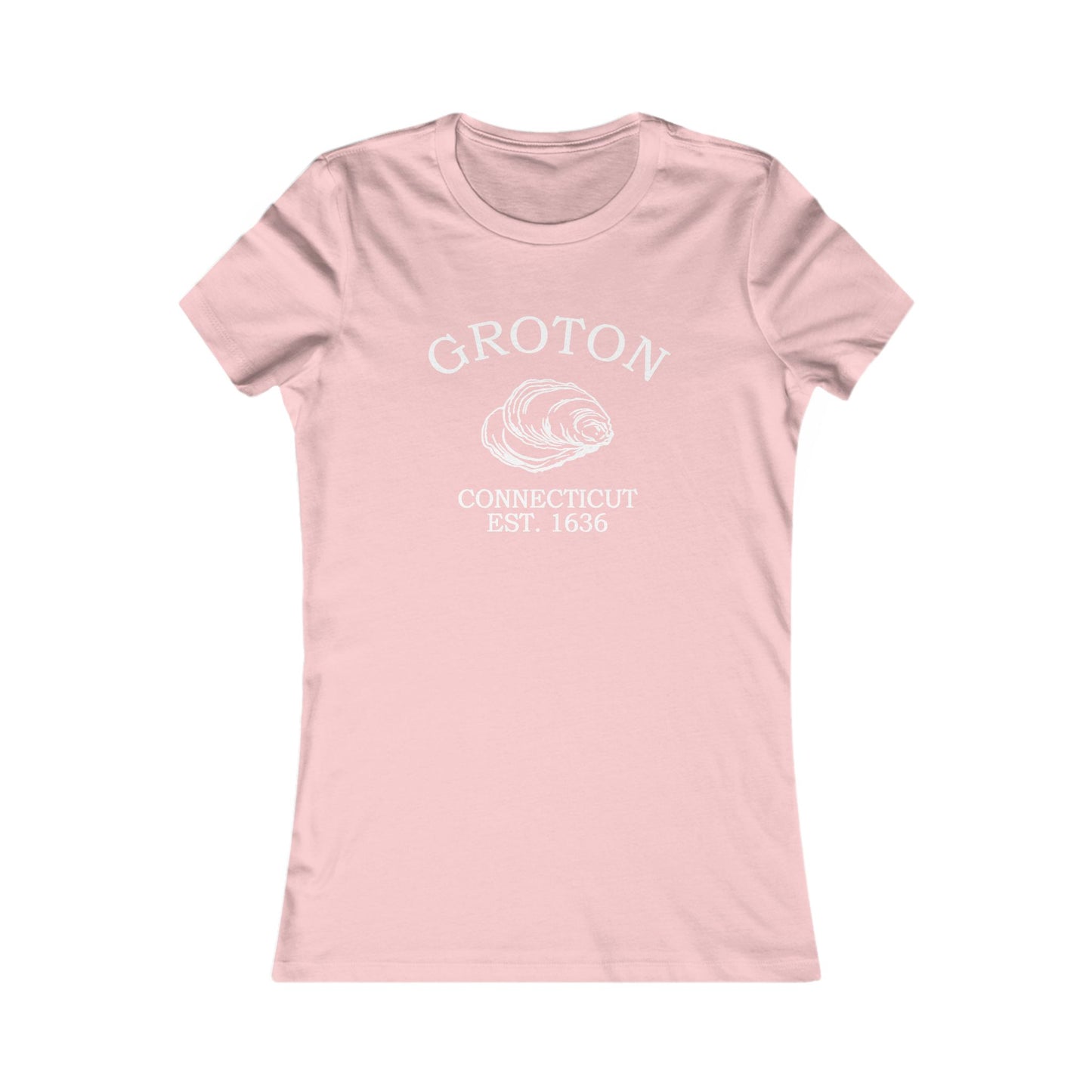 Groton Connecticut Vintage Retro Womens Fitted Ringspun Cotton Tee - White Logo