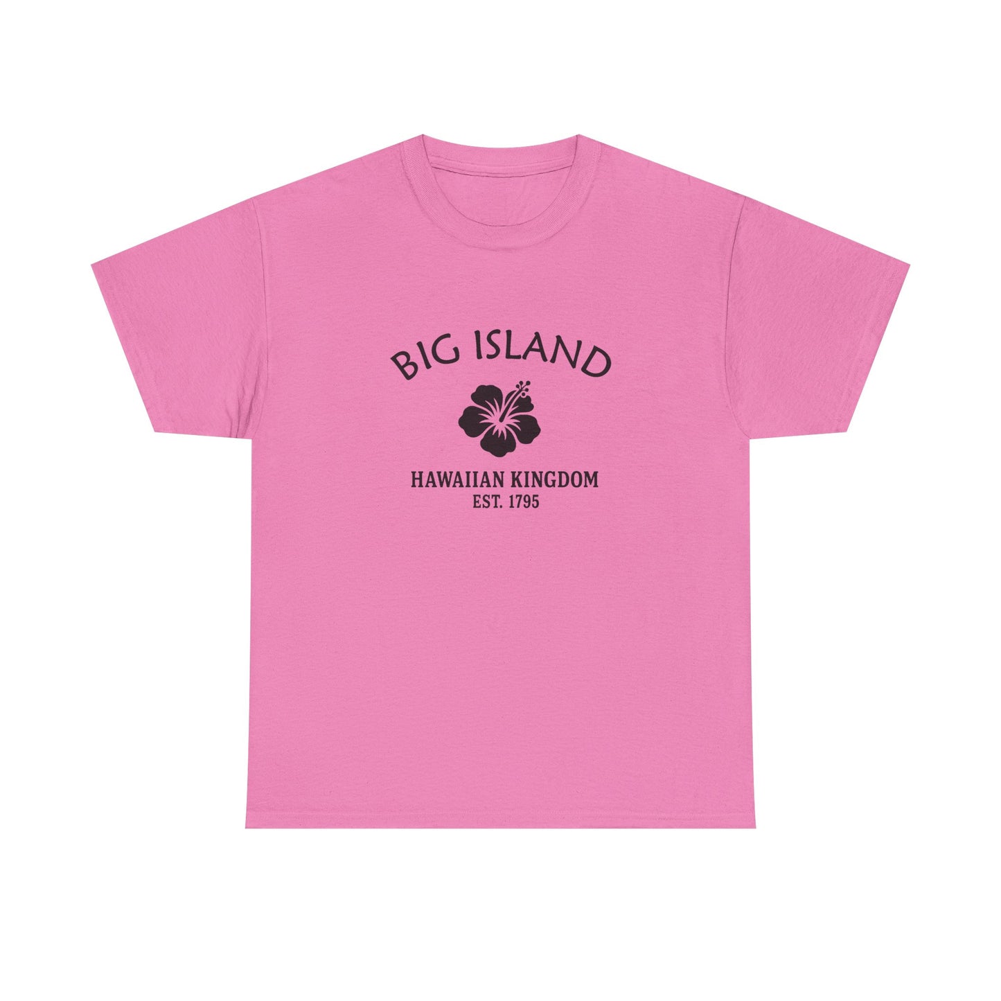 Big Island Hawaii Vintage Retro Unisex Heavy Cotton Tee - Black Logo