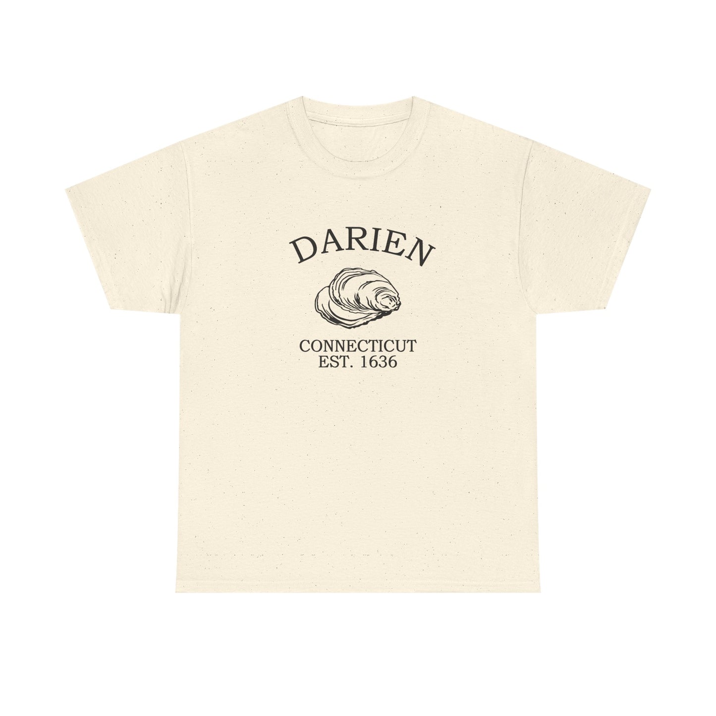 Darien Connecticut Vintage Retro Unisex Heavy Cotton Tee - Black Logo