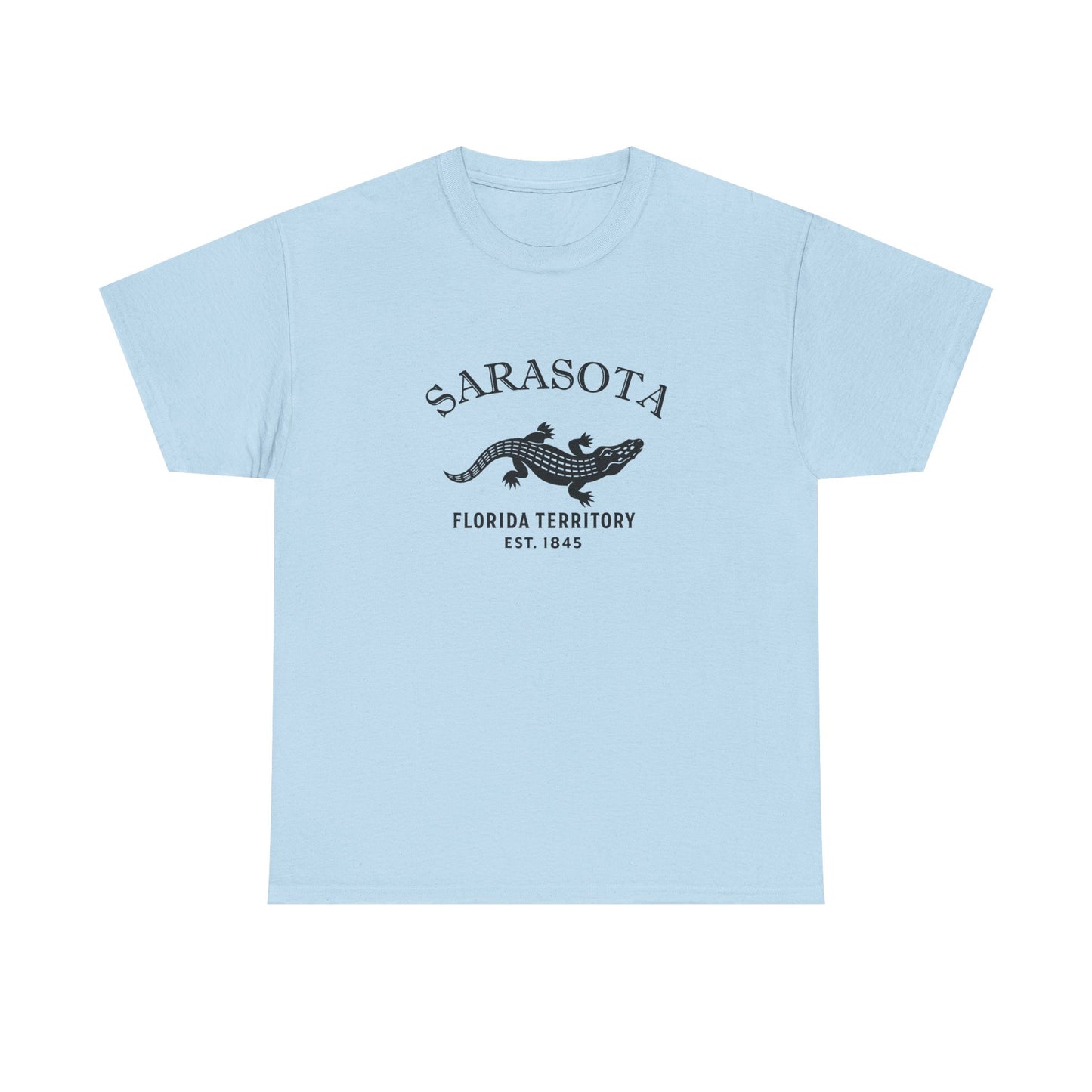 Sarasota Florida Vintage Retro Unisex Heavy Cotton Tee - Black Logo