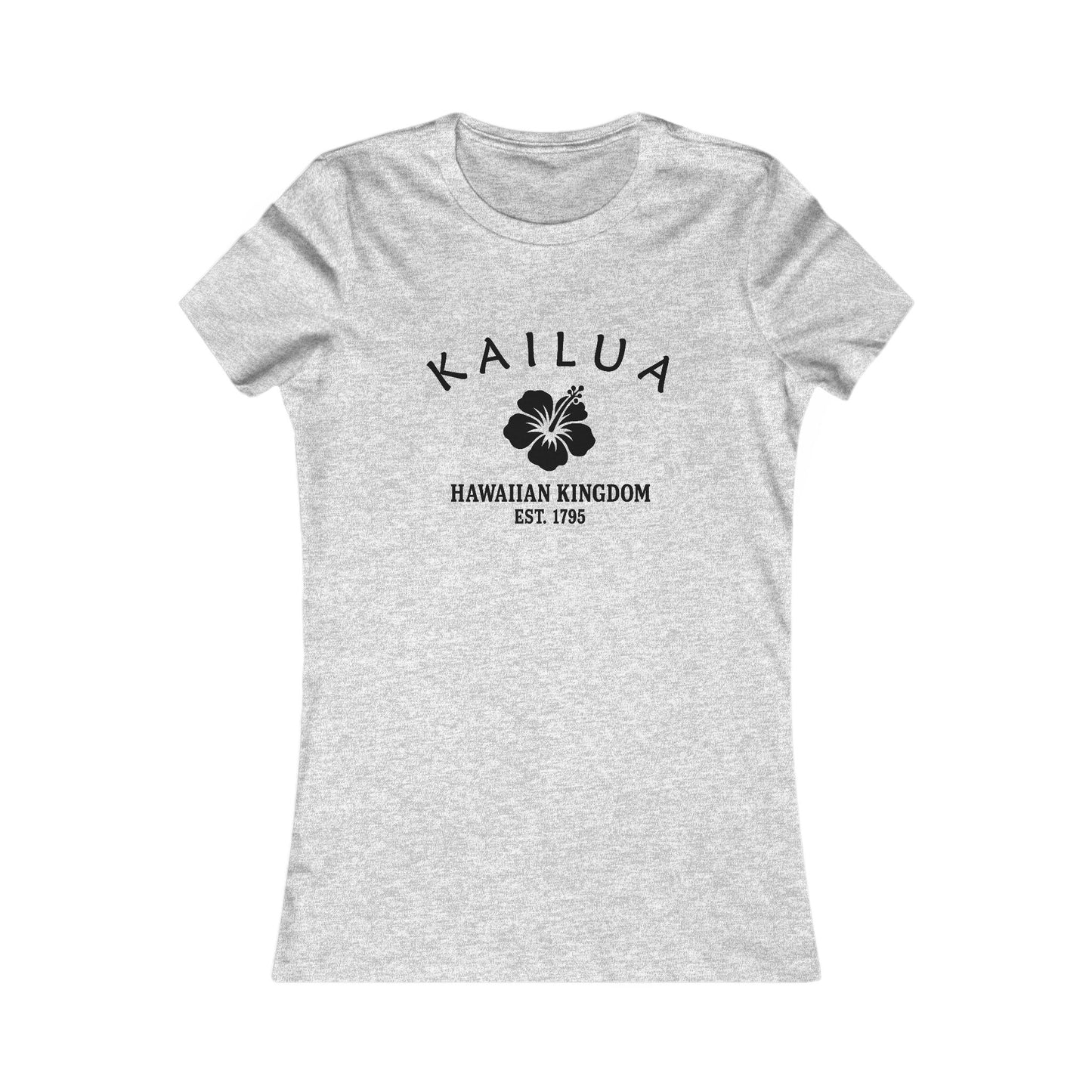 Kailua Hawaii Vintage Retro Womens Fitted Ringspun Cotton Tee - Black Logo