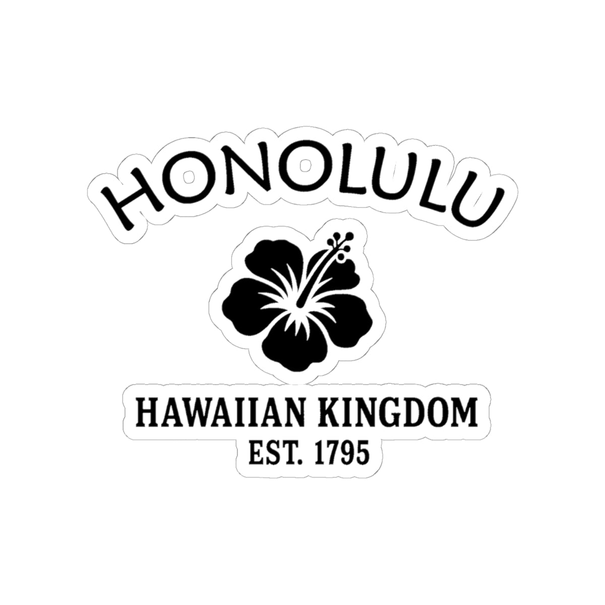 Honolulu Hawaii Vintage Retro Vinyl Sticker - Black Logo