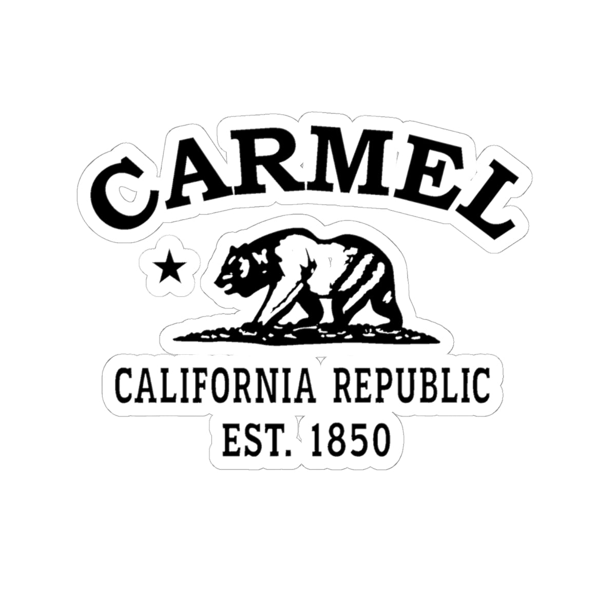 Carmel California Vintage Retro Vinyl Sticker - Black Logo