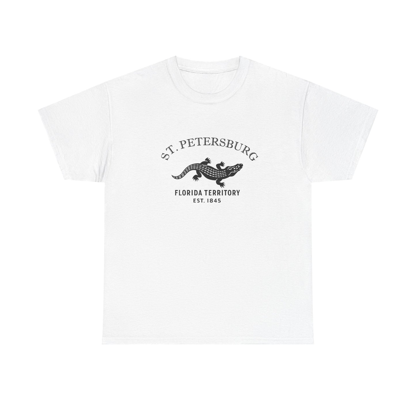 St Petersburg Florida Vintage Retro Unisex Heavy Cotton Tee - Black Logo